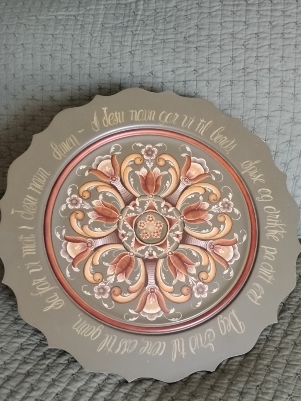Norwegian Rosemaling Table Prayer